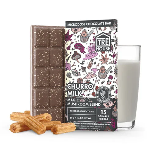 trehouse 50g mushroom chococlate bar - churro milk