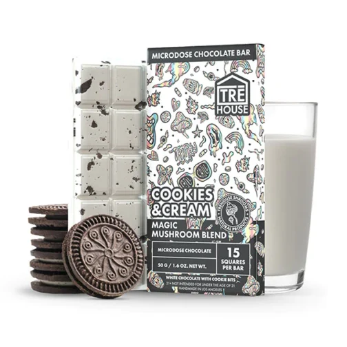 trehouse mushroom chococlate bar cookies cream | 50g